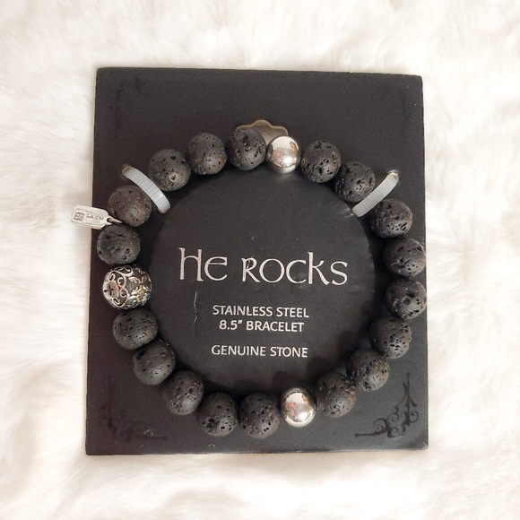 Macy's Other - 3/$21 He Rocks Stainless Steel Stone Bracelet